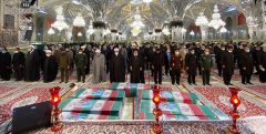 طواف و اقامه نماز بر «شهدای خان‌طومان» در حرم مطهر رضوی/ بدرقه از معراج شهدای مشهد